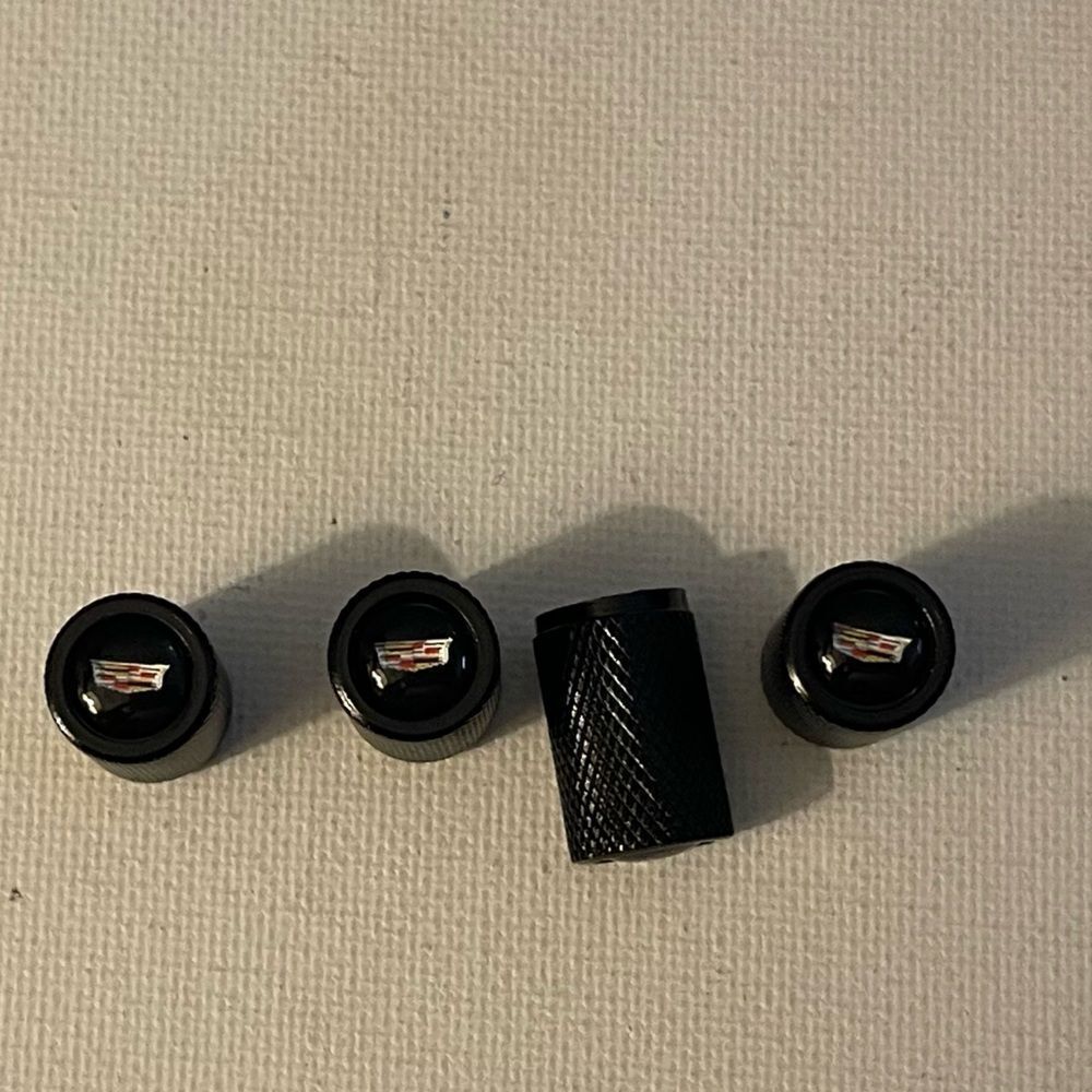 Cadillac Valve Stem Caps in Black set of 4 NWT